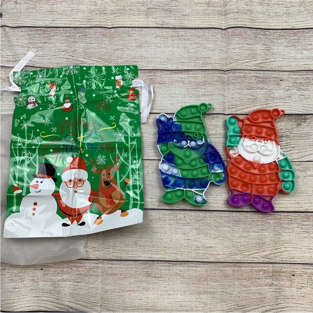 Santa Clause Pop On It Fidget Toy Christmas Gift Set Sensory Stress Relief